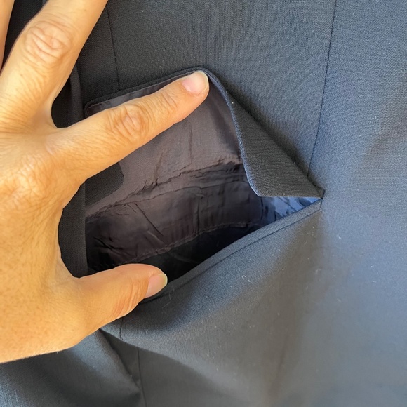 Hugo Boss Sz 40R Black Virgin Wool Blazer Suit Pockets has a FLAW - Picture 10 of 14